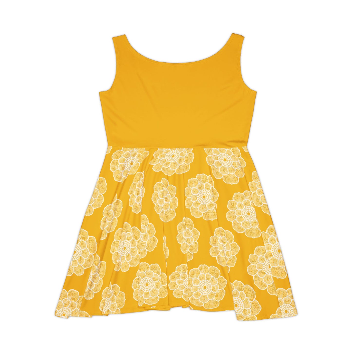 Yellow and White Flower Summer Skater Dress (AOP)