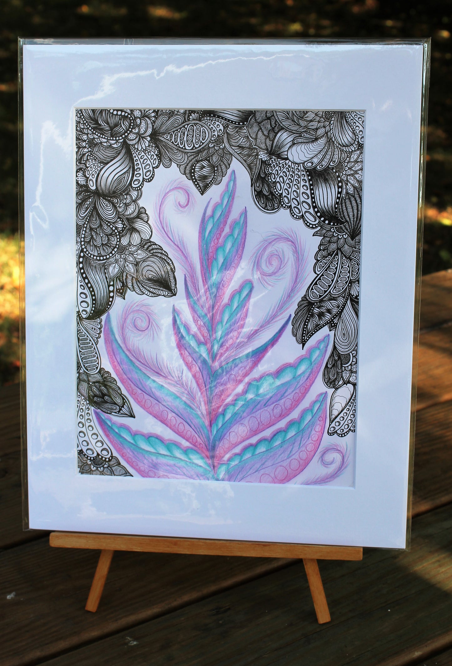 Purple Fern Original Drawing