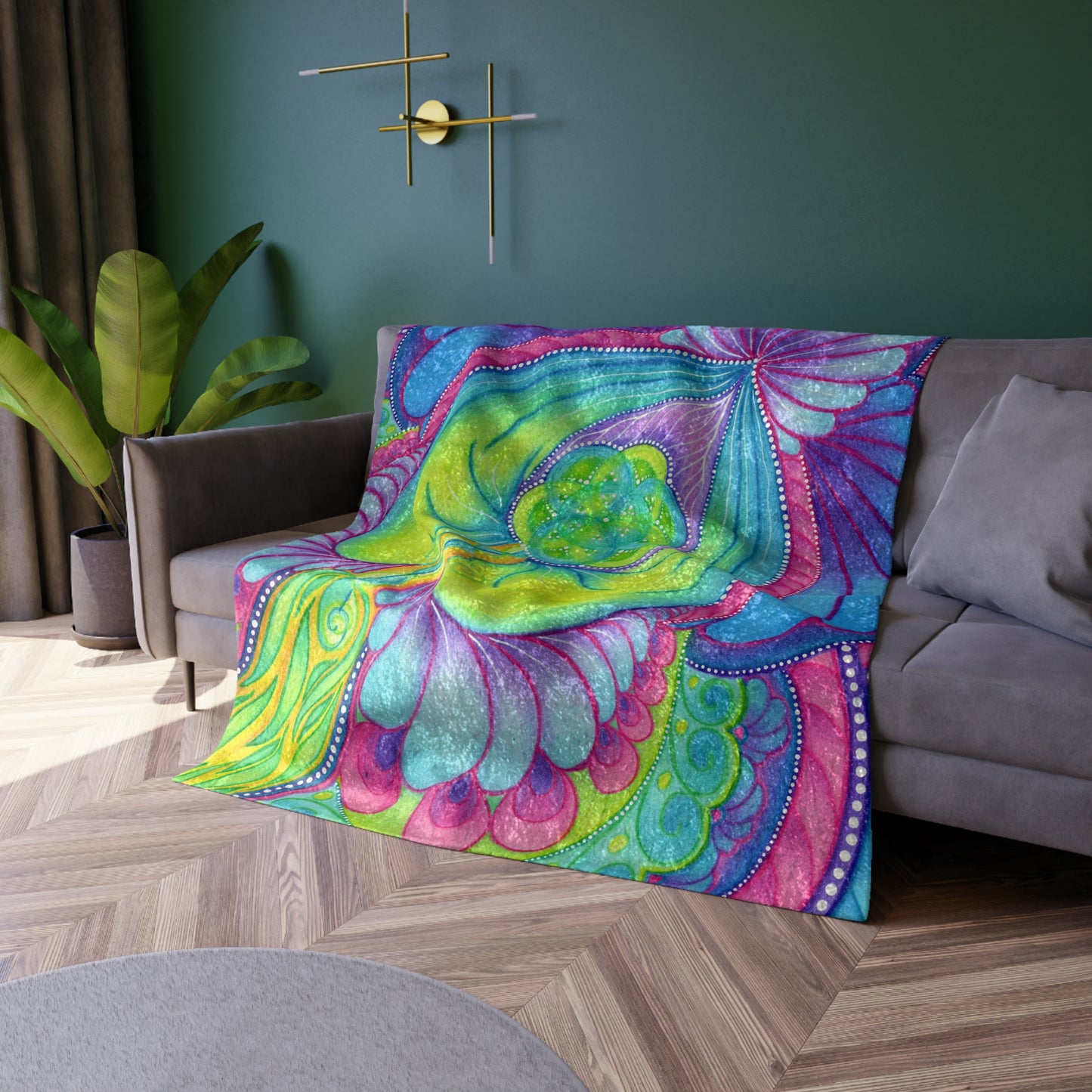 Whimsy Flow Crushed Velvet Blanket