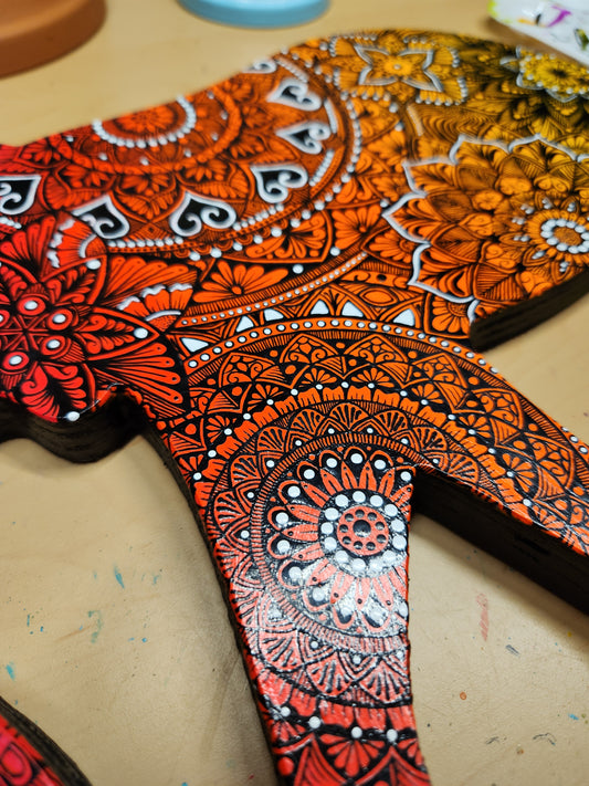 Neon Mandala Elephant