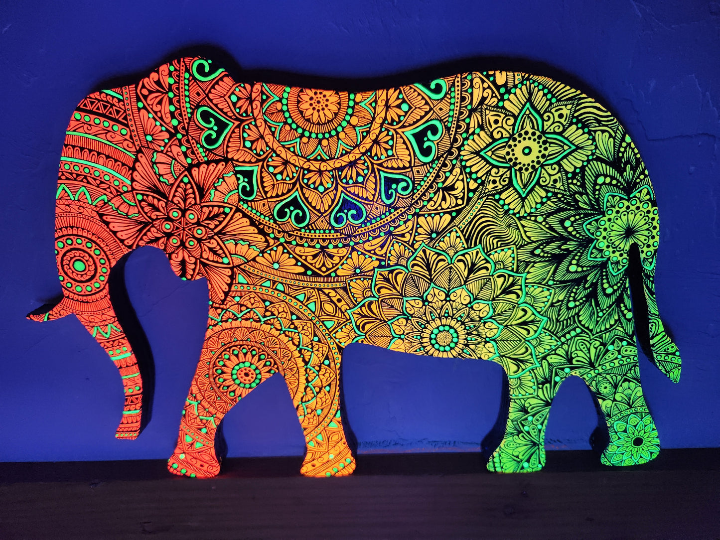 Neon Mandala Elephant