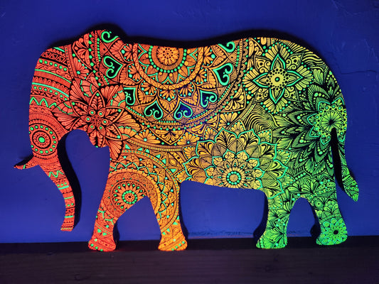Neon Mandala Elephant