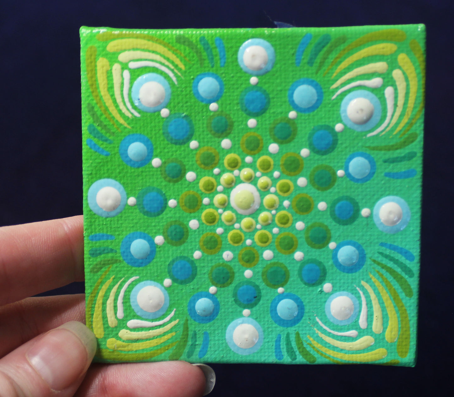Teal Mini Mandala Canvas