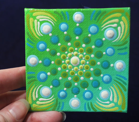 Teal Mini Mandala Canvas