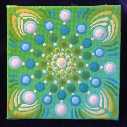 Teal Mini Mandala Canvas