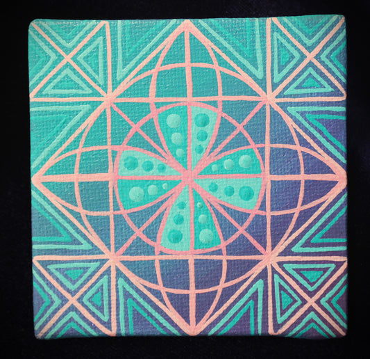 Pink and Teal Mini Canvas